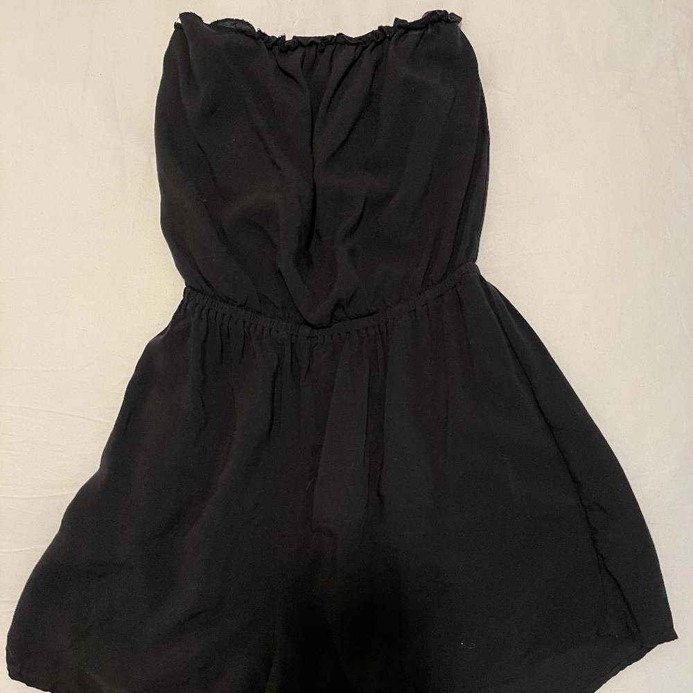 Black Strapless Romper